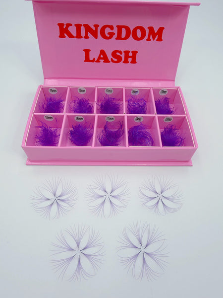 6D Purple Handmade Lashes - Mix Lengths - 1000 Fans