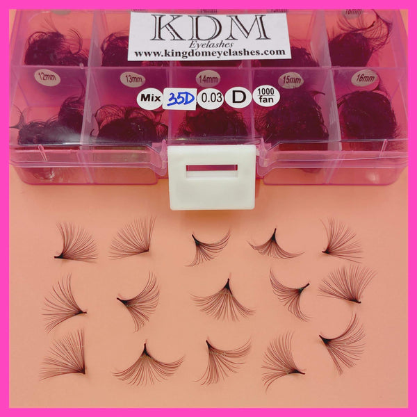 35D Handmade Lashes Mixed Lengths - 14/15/16/17/18